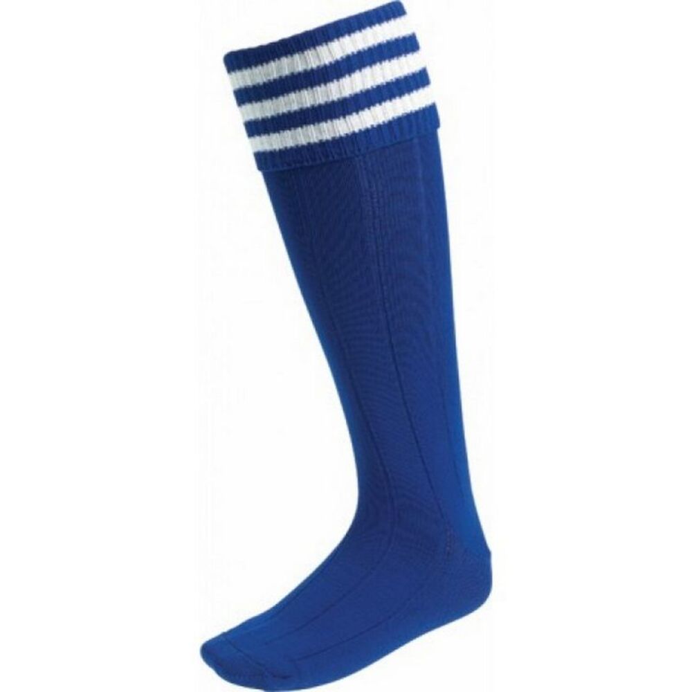 Euro Childrens/Kids Stripe Detail Football Socks / Royal Blue/White